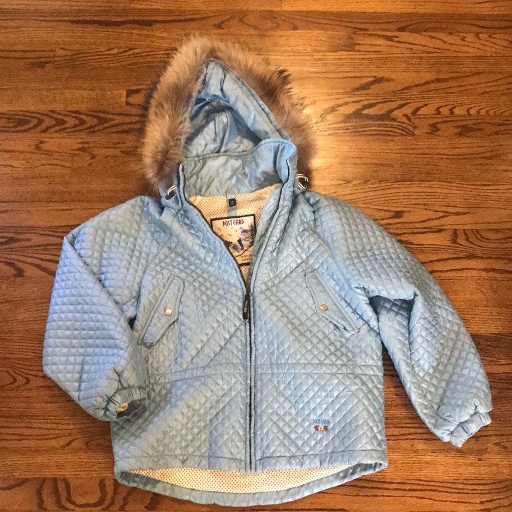 Post Card quilted jacket Fur hood 6